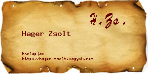 Hager Zsolt névjegykártya